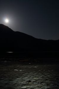 moonrise over mountains