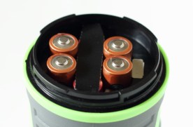 camping lantern with battery barrier strip in place