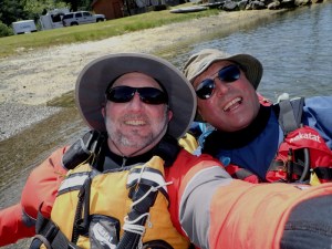 Two happy kayakers in a selfie