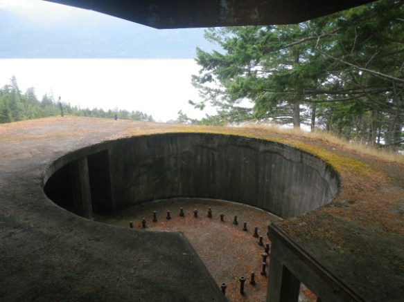 a ruined WWII gun emplacement