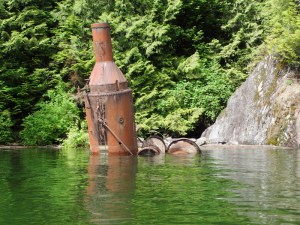 The remains of a steam-powered Donkey engine