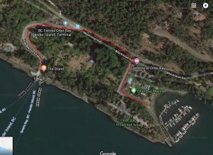 an overhead view of Otter Bay, North Pender Island, BC