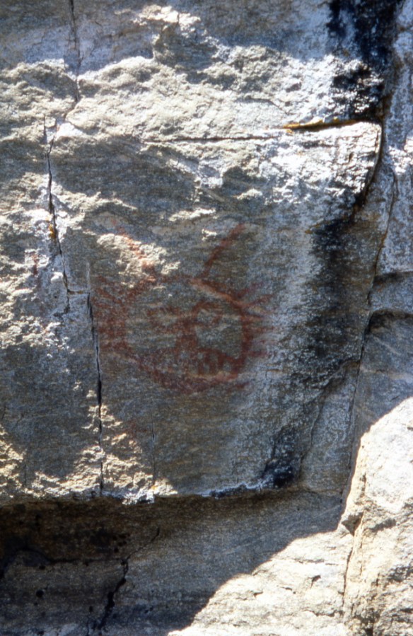 a petrogylph on the shores of Slocan Lake, BC