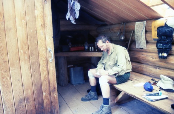 the interior of the cabin at Iron Creek, Valhalla Provincial Park