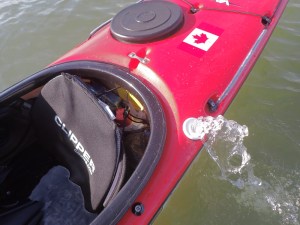 an electric pump in a sea kayak